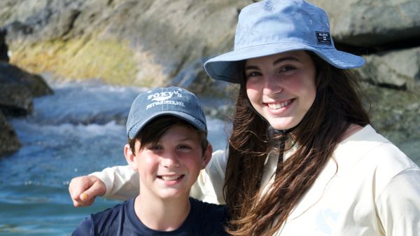 Kids exploring The Baths in the BVI